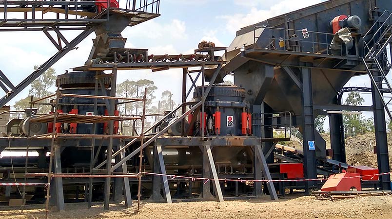 重慶某地150t/h頁巖破碎生產(chǎn)線