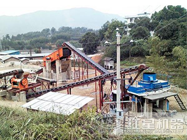 石頭制砂機工作現場圖