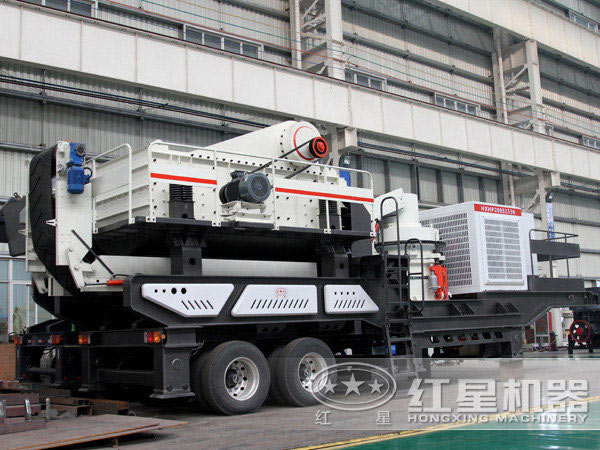 移動石子破碎機車間